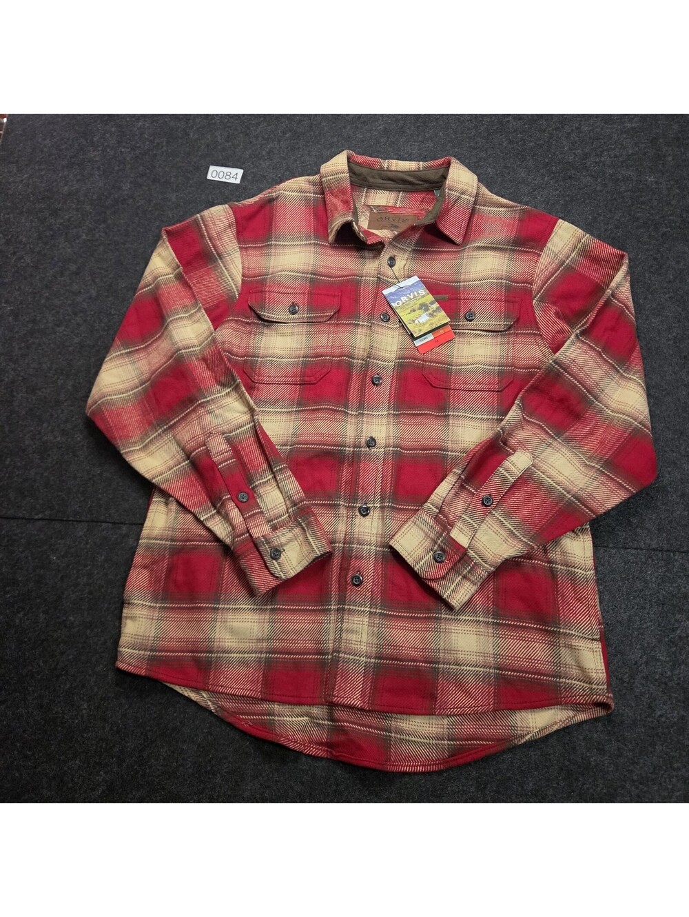 Orvis Classic Collection Red Plaid Flannel Button Down Shirt